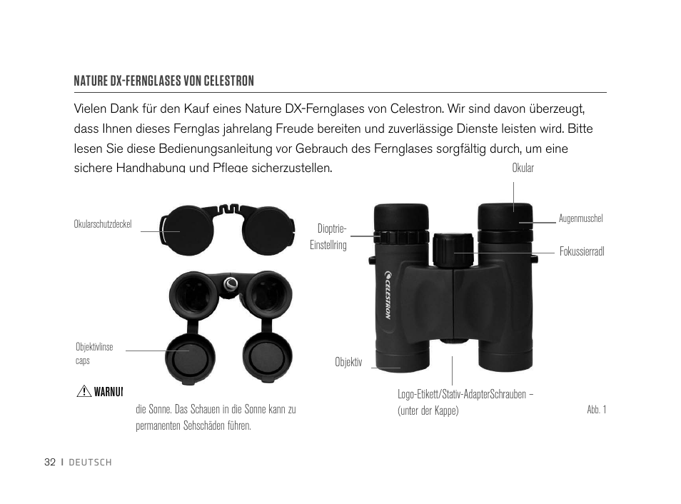 Celestron 8x32 Nature DX Binoculars User Manual | Page 34 / 52