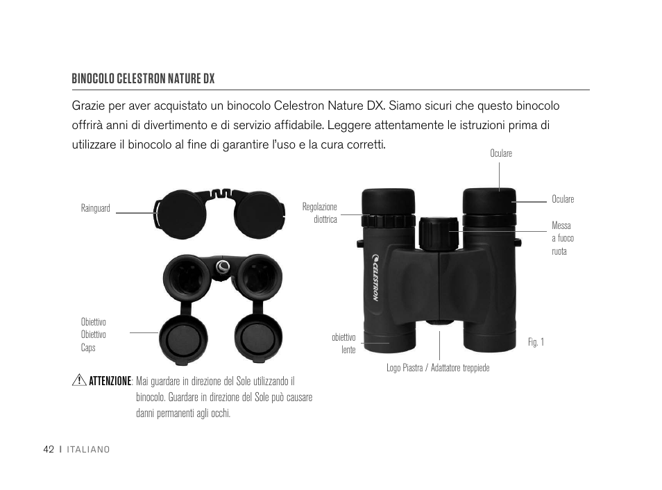 Binocolo celestron nature dx | Celestron 8x32 Nature DX Binoculars User Manual | Page 44 / 52
