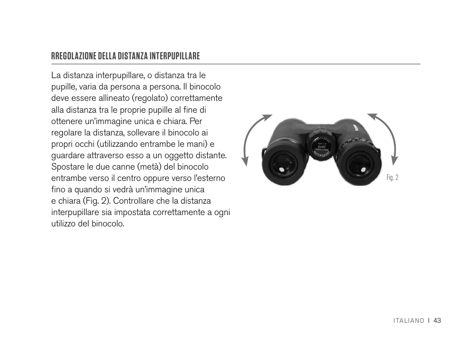 Rregolazione della distanza interpupillare | Celestron 8x32 Nature DX Binoculars User Manual | Page 45 / 52