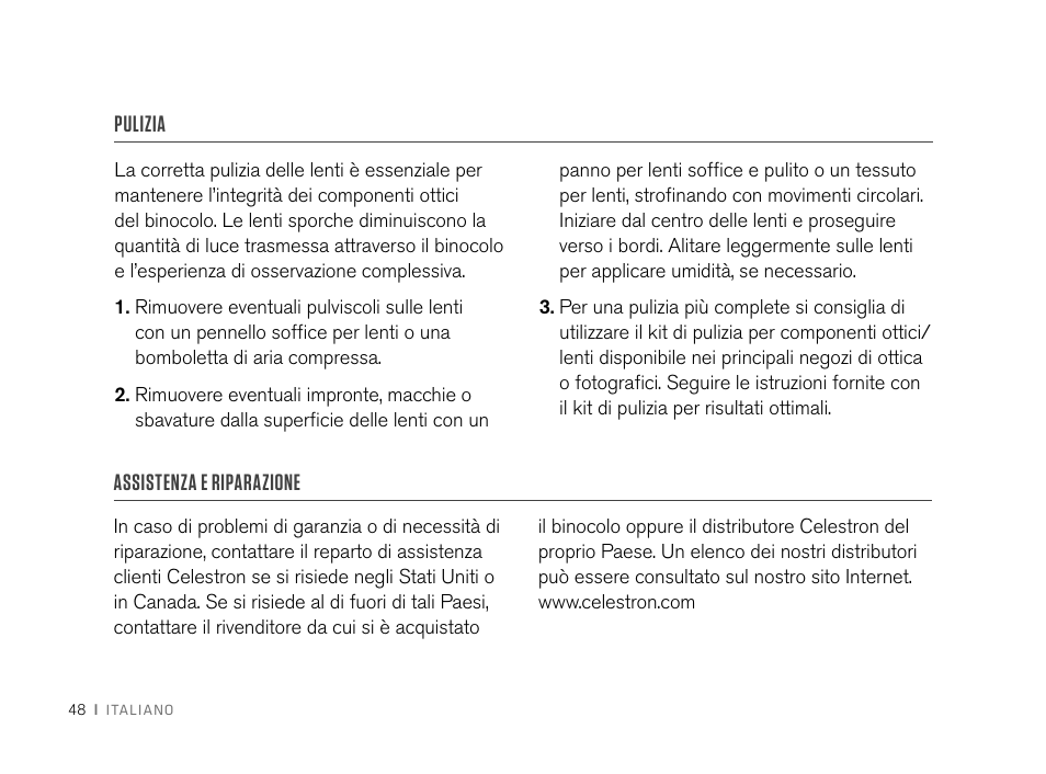Celestron 8x32 Nature DX Binoculars User Manual | Page 50 / 52