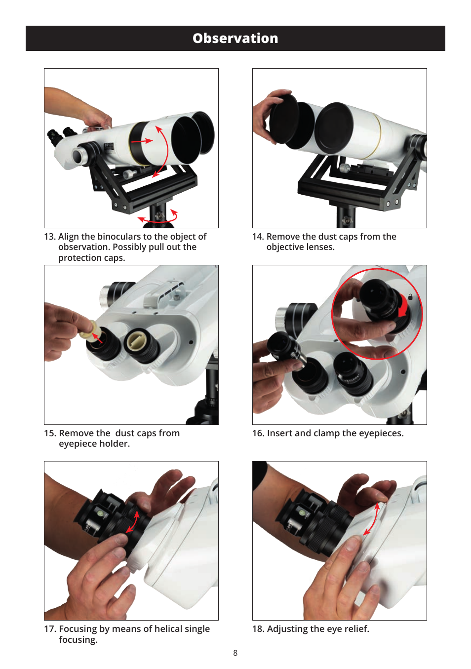 Observation | Explore Scientific BT-70 SF Giant Binoculars User Manual | Page 8 / 12