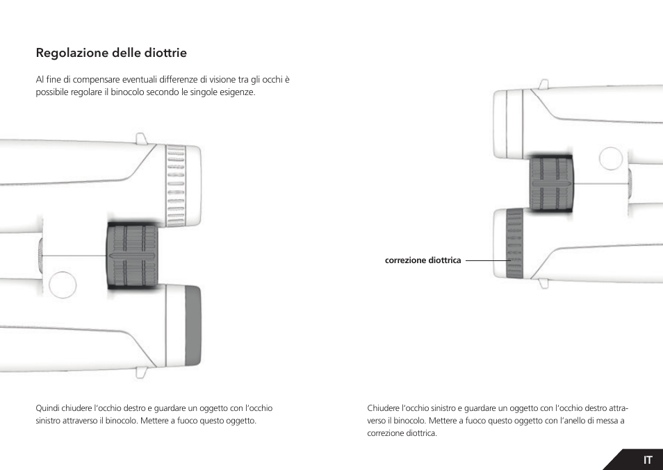 Regolazione delle diottrie | GPO USA 8x42 Passion ED Binocular (Black) User Manual | Page 24 / 61