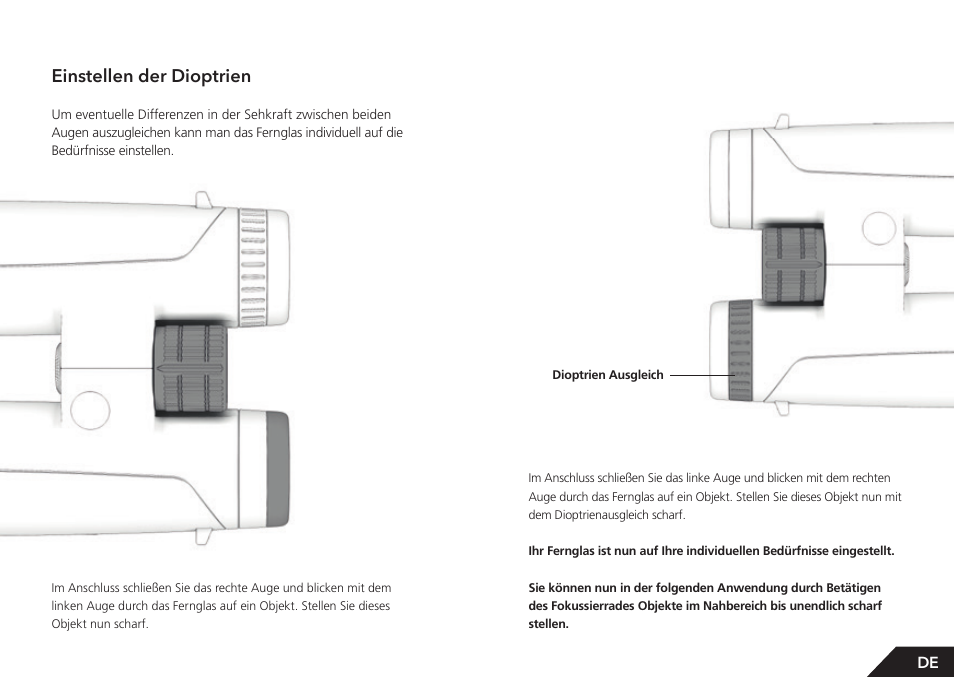 Einstellen der dioptrien | GPO USA 8x42 Passion ED Binocular (Black) User Manual | Page 6 / 61