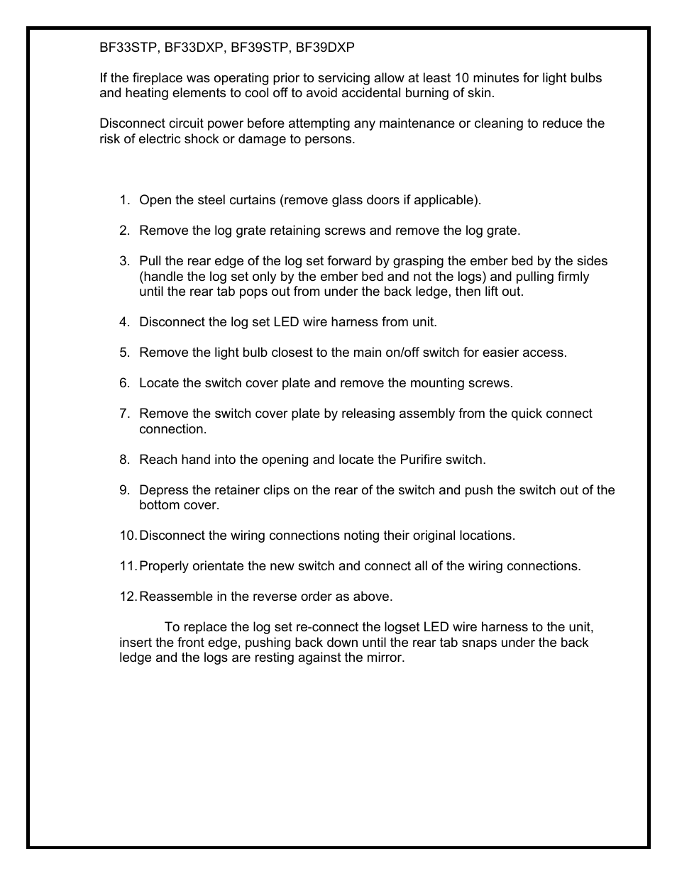 Dimplex BF39STP/DXP User Manual | Page 10 / 27