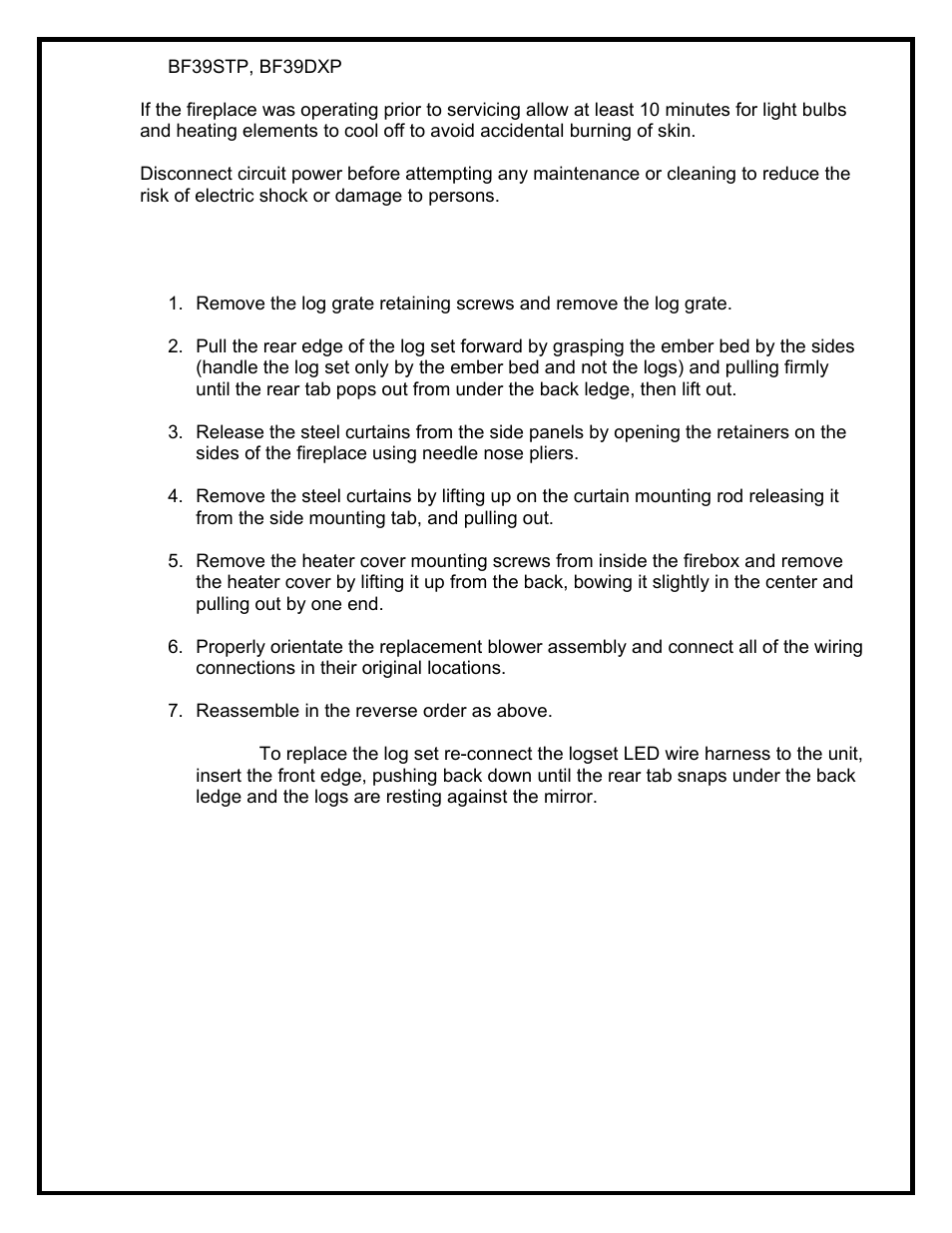 Dimplex BF39STP/DXP User Manual | Page 21 / 27