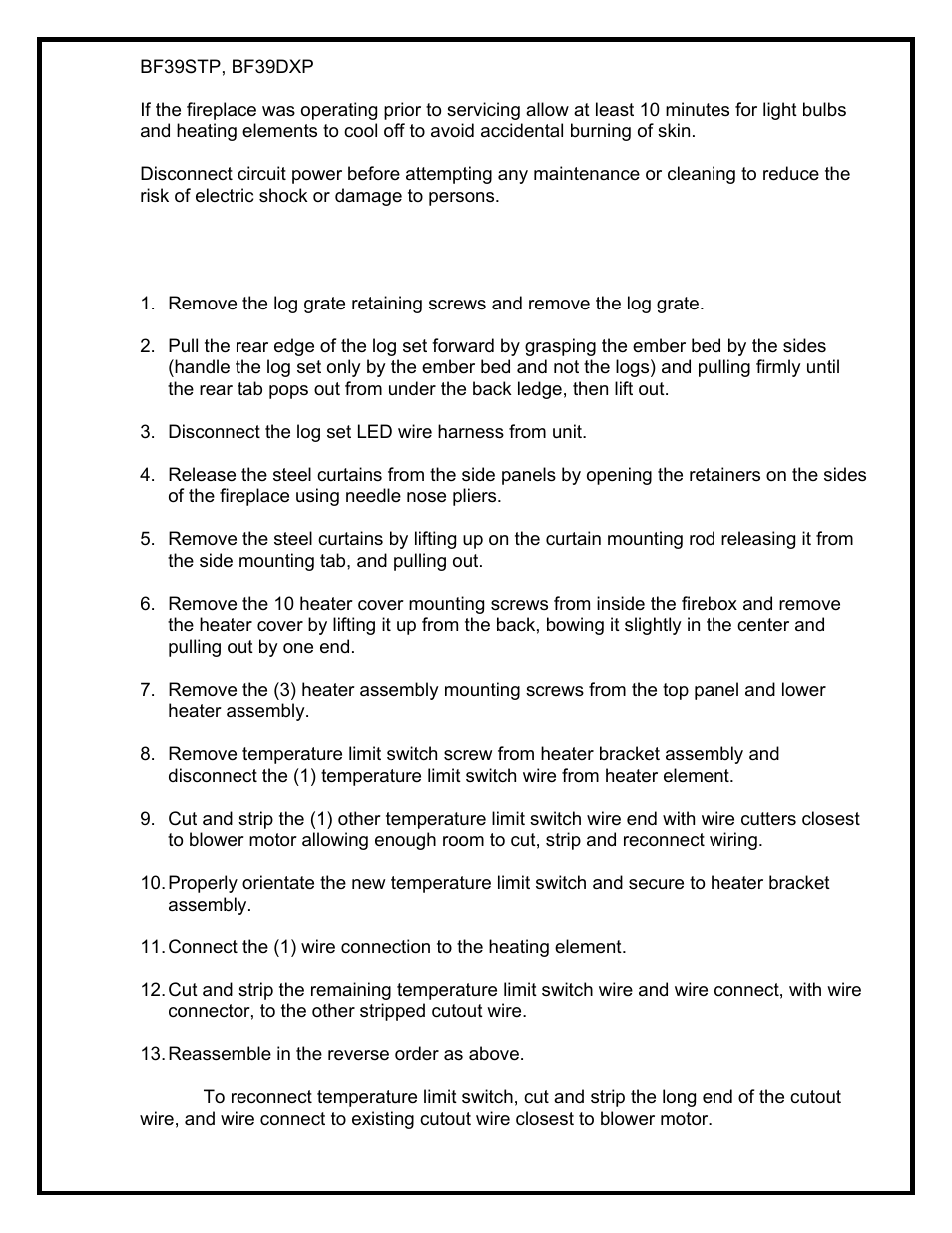 Dimplex BF39STP/DXP User Manual | Page 24 / 27