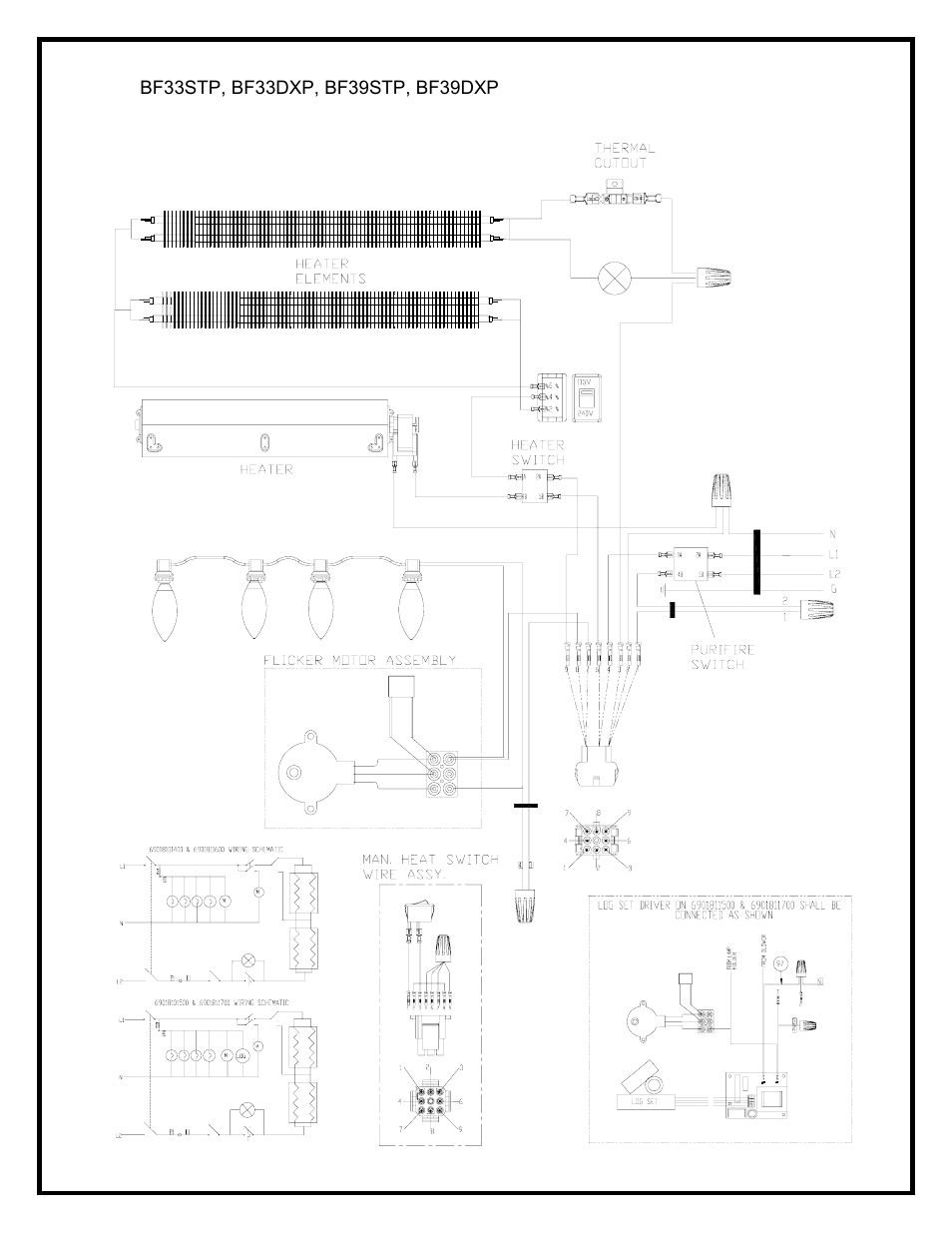 Wiring diagram | Dimplex BF39STP/DXP User Manual | Page 8 / 27