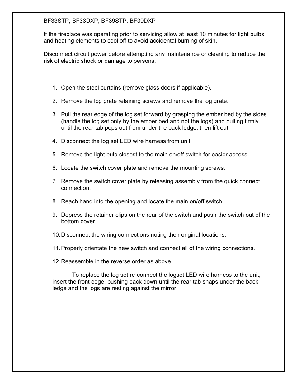 Dimplex BF39STP/DXP User Manual | Page 9 / 27