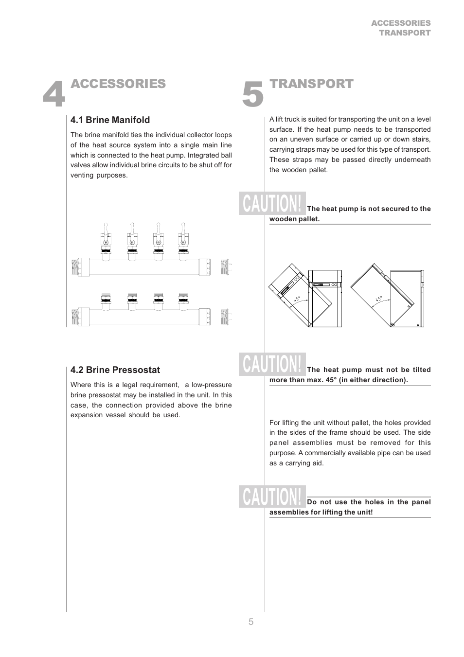 Caution, Accessories, Transport | Dimplex S1 7KS User Manual | Page 5 / 24