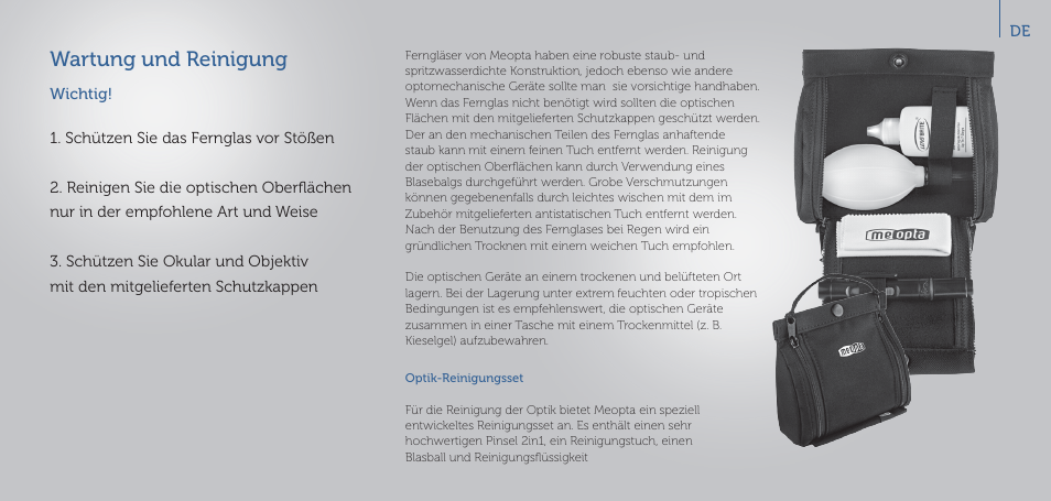 Wartung und reinigung | Meopta 8x56 MeoStar B1 Plus Binoculars User Manual | Page 14 / 40