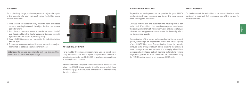 Minox 8x33 X-active Binoculars User Manual | Page 9 / 27