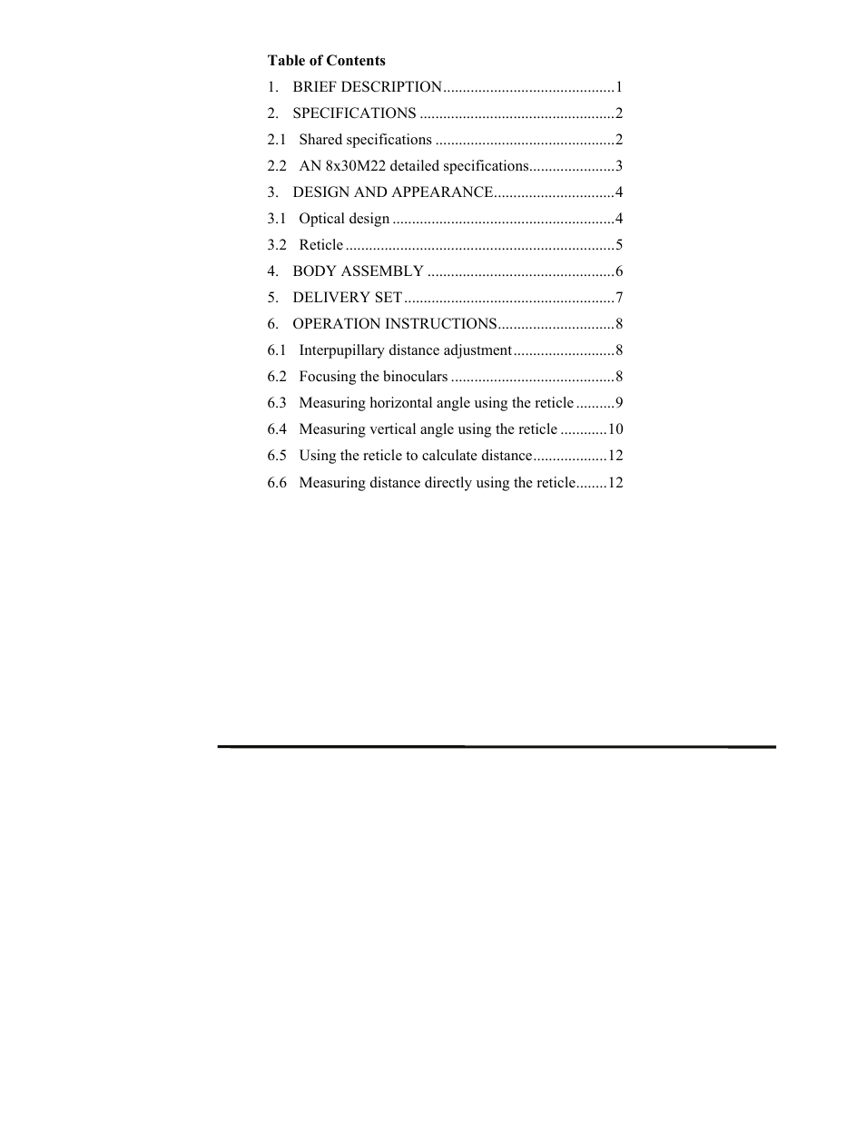Newcon Optik 8x30 AN Military Binoculars with M22 Reticle User Manual | Page 2 / 24