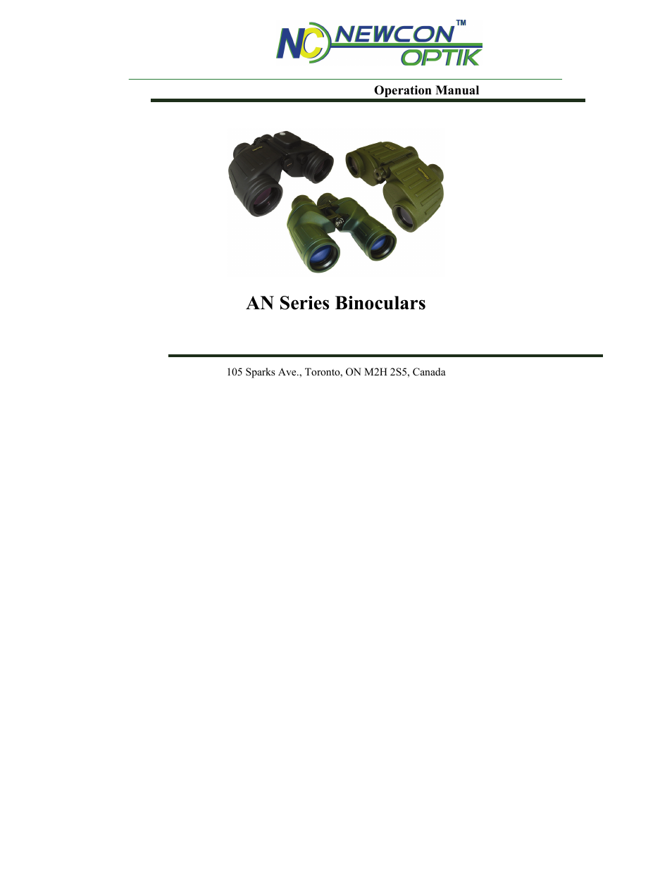 Newcon Optik 7x50 AN Binoculars with Compass and Reticle User Manual | 28 pages