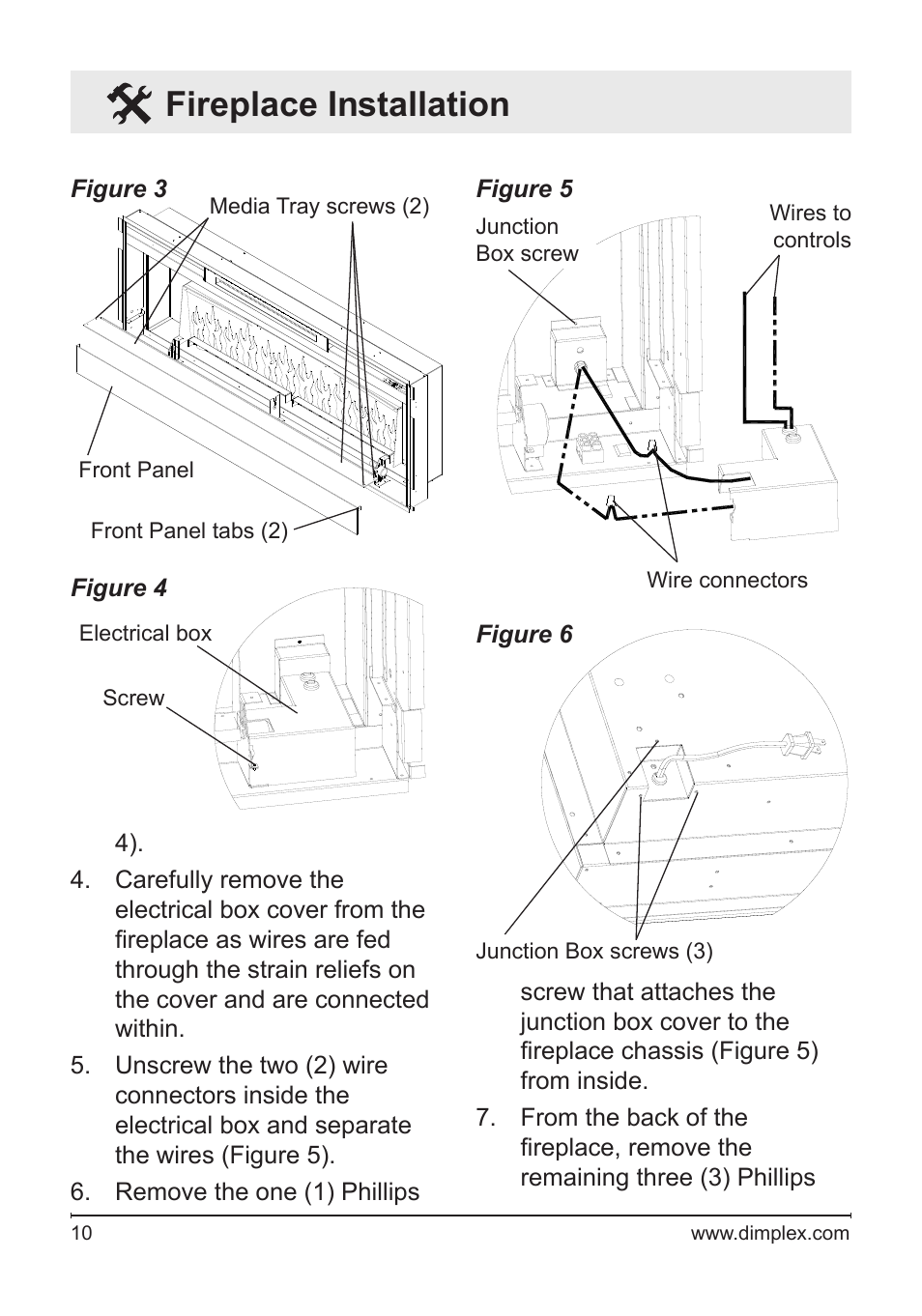 Fireplace installation | Dimplex BLF50 User Manual | Page 10 / 24