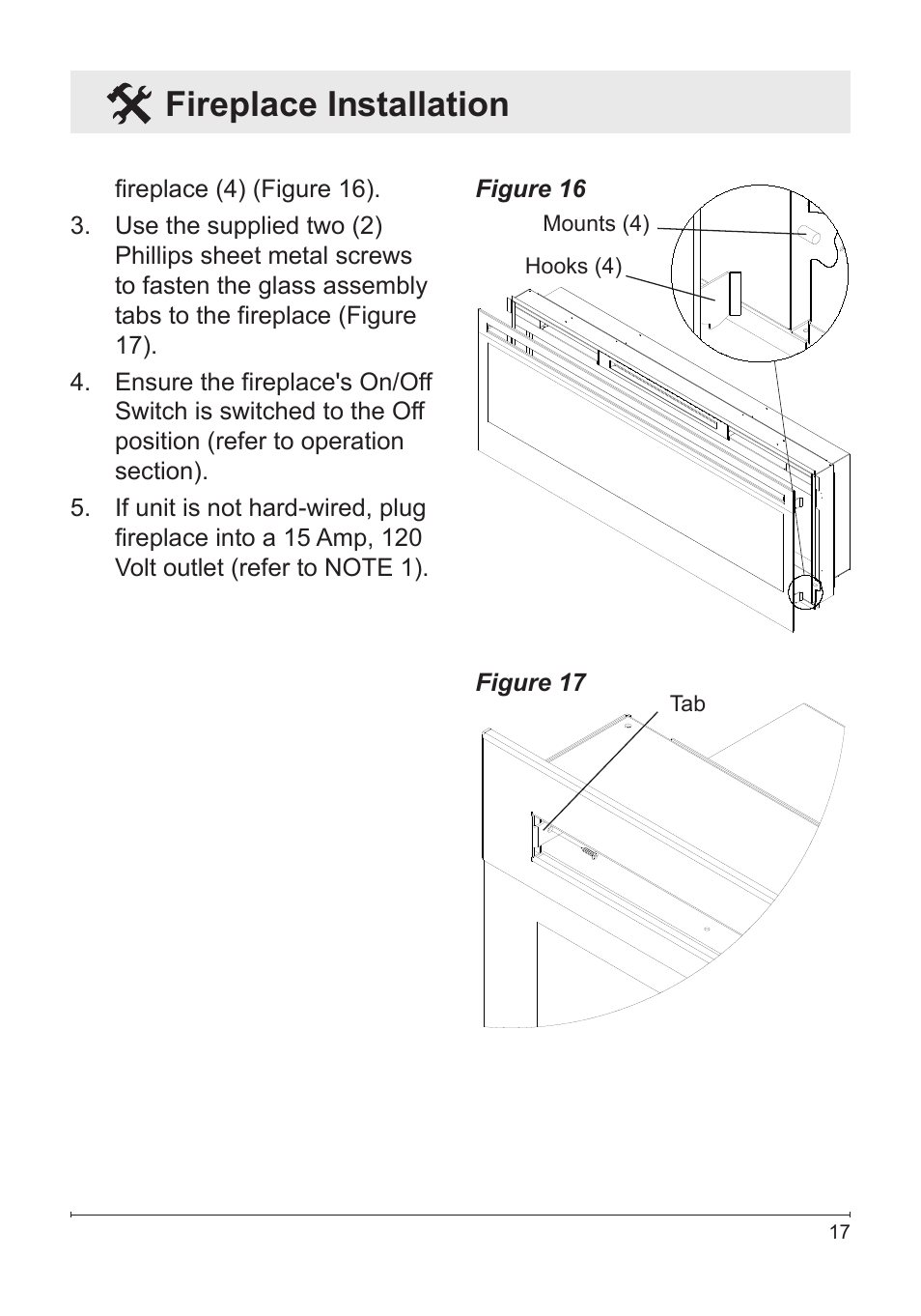 Fireplace installation | Dimplex BLF50 User Manual | Page 17 / 24