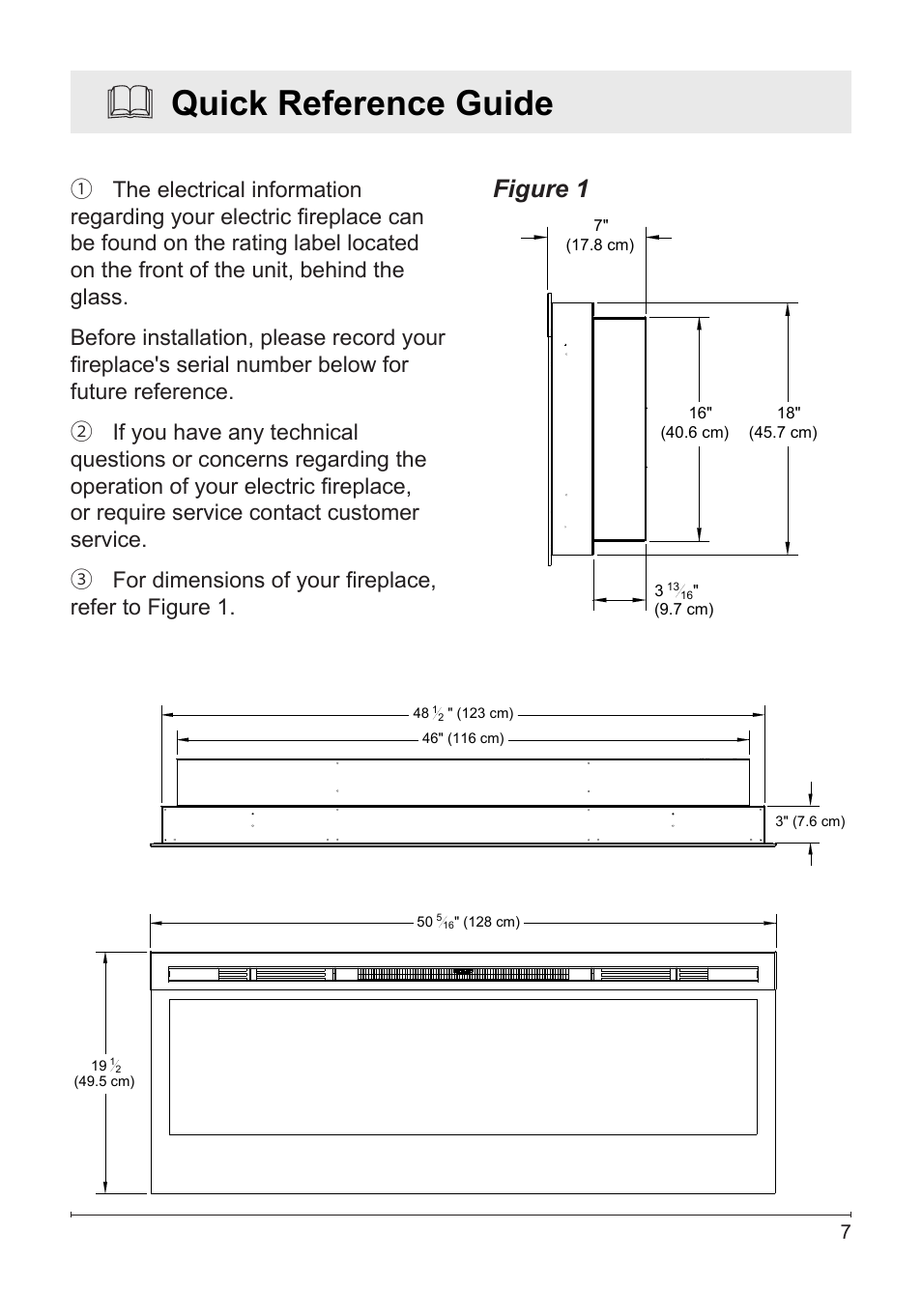 Quick reference guide, Figure 1 | Dimplex BLF50 User Manual | Page 7 / 24