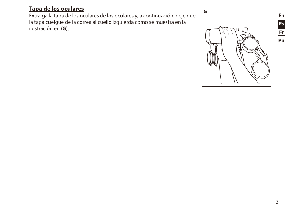 Tapa de los oculares | Nikon 8x42 Monarch HG Binoculars User Manual | Page 13 / 32