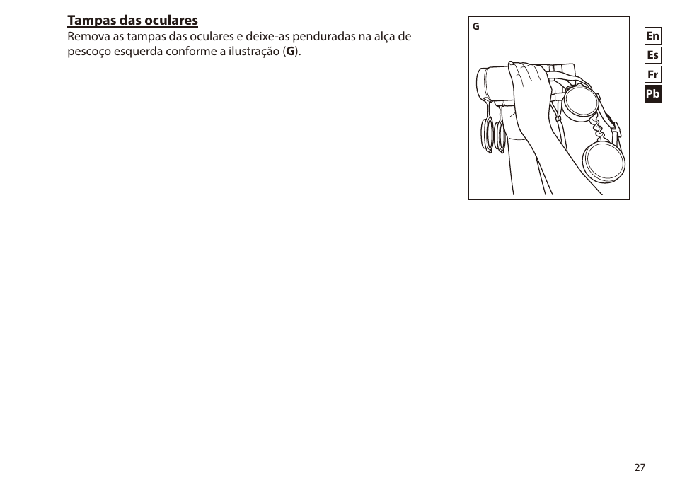 Tampas das oculares | Nikon 8x42 Monarch HG Binoculars User Manual | Page 27 / 32