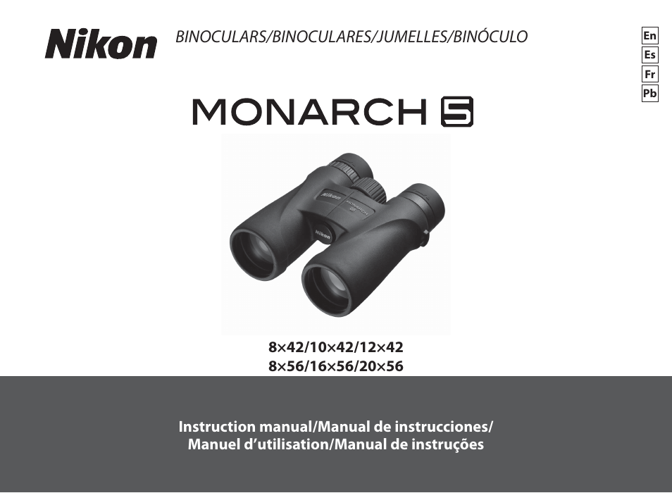 Nikon 20x56 Monarch 5 Binoculars (Black) User Manual | 11 pages