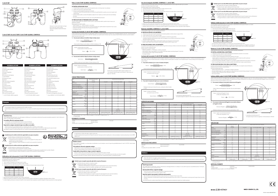 Nikon 7x50CF OceanPro CF WP Global Compass Binoculars User Manual | Page 2 / 2