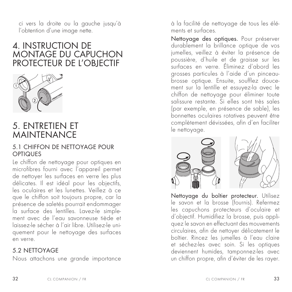 Entretien et maintenance | Swarovski Optik 8x30 CL Companion Binocular (Anthracite, Wild Nature Accessories Package) User Manual | Page 17 / 63