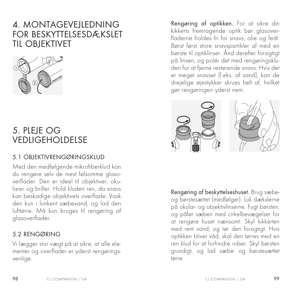 Pleje og vedligeholdelse | Swarovski Optik 8x30 CL Companion Binocular (Anthracite, Wild Nature Accessories Package) User Manual | Page 50 / 63