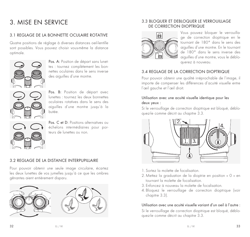 Mise en service | Swarovski Optik 10x42 EL Binoculars User Manual | Page 17 / 67