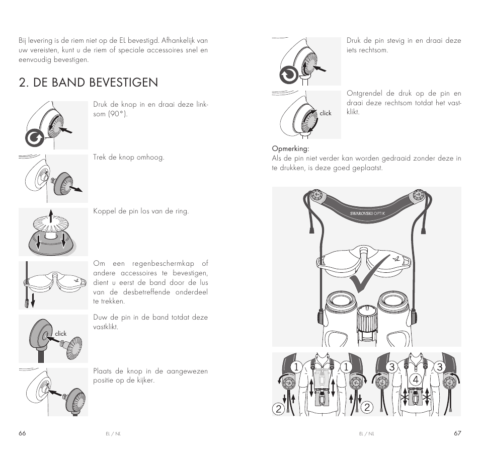 De band bevestigen | Swarovski Optik 10x42 EL Binoculars User Manual | Page 34 / 67