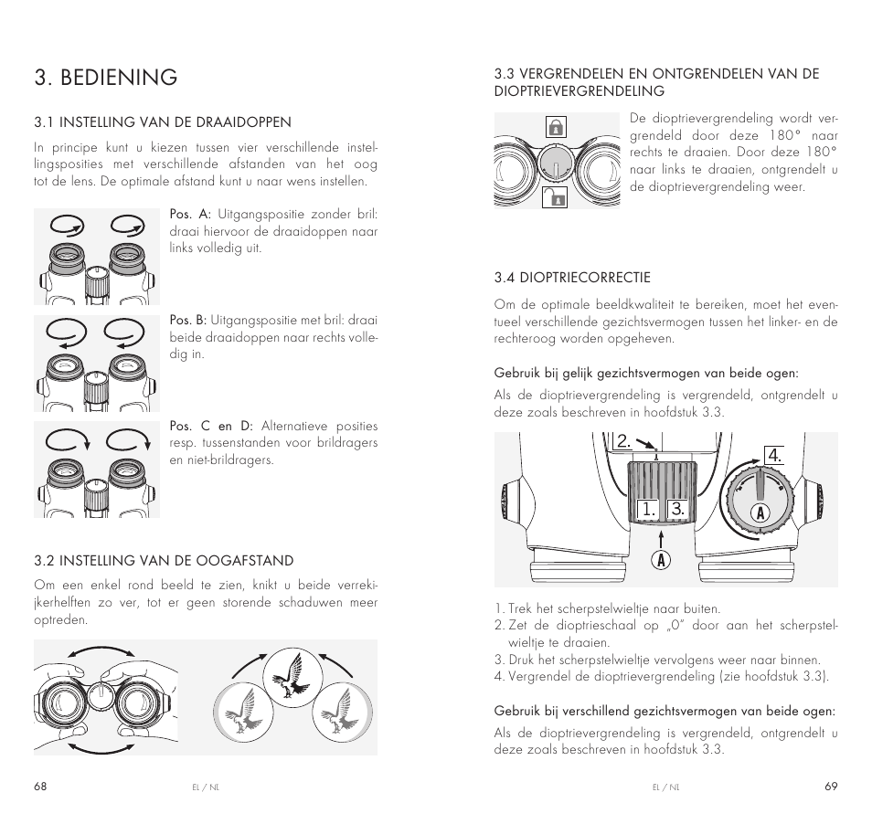 Bediening | Swarovski Optik 10x42 EL Binoculars User Manual | Page 35 / 67