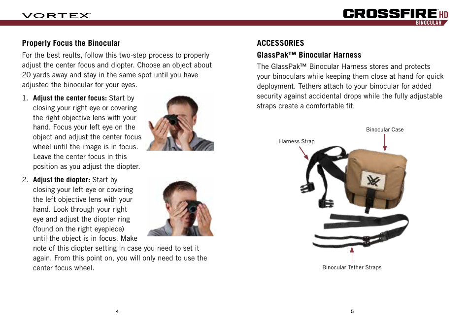 Crossfire | Vortex Optics 12x50 Crossfire HD Binoculars User Manual | Page 3 / 7