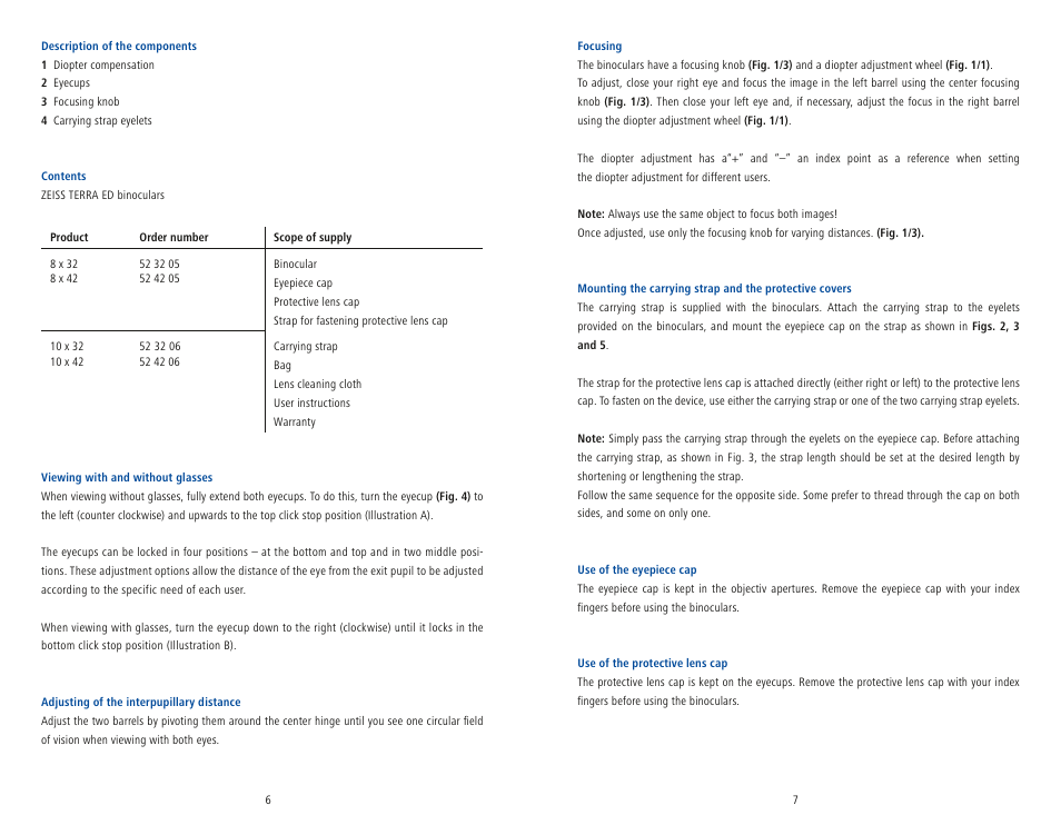 Carl Zeiss 8x32 Terra ED Binoculars (2017 Edition, Gray) User Manual | Page 3 / 4