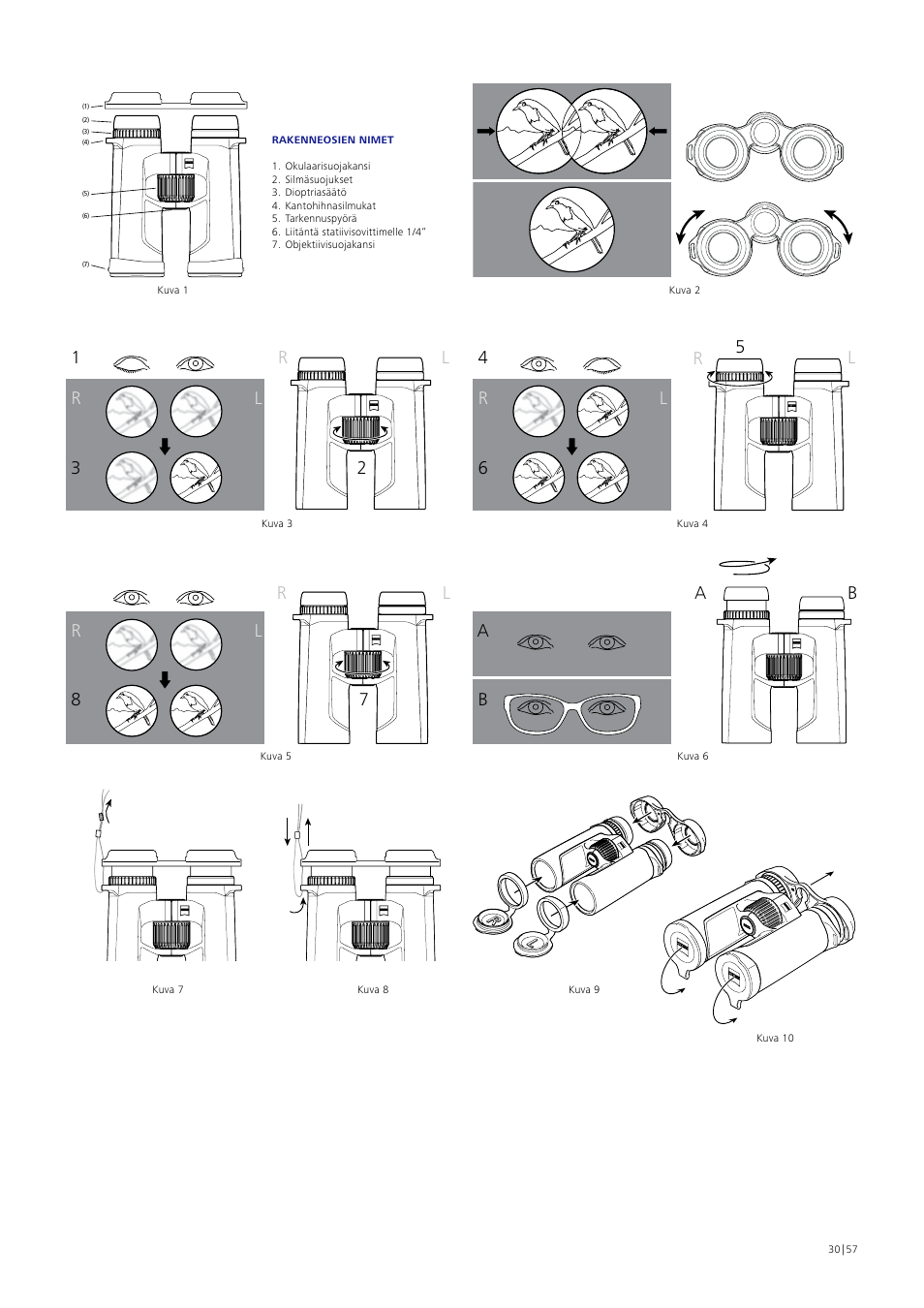 Carl Zeiss 10x40 SFL Binoculars User Manual | Page 30 / 57