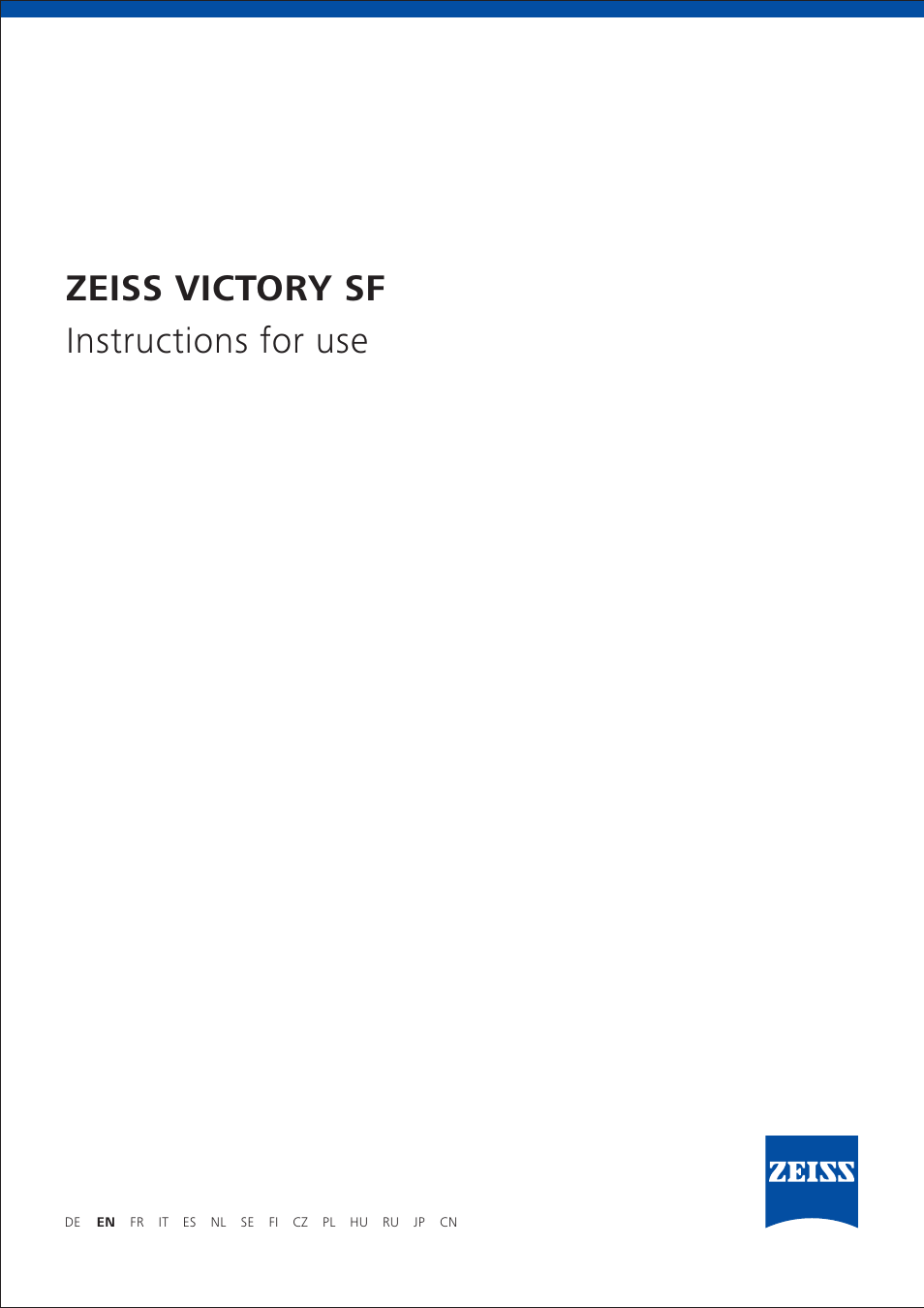 Carl Zeiss 8x42 Victory SF T* Binoculars User Manual | 3 pages