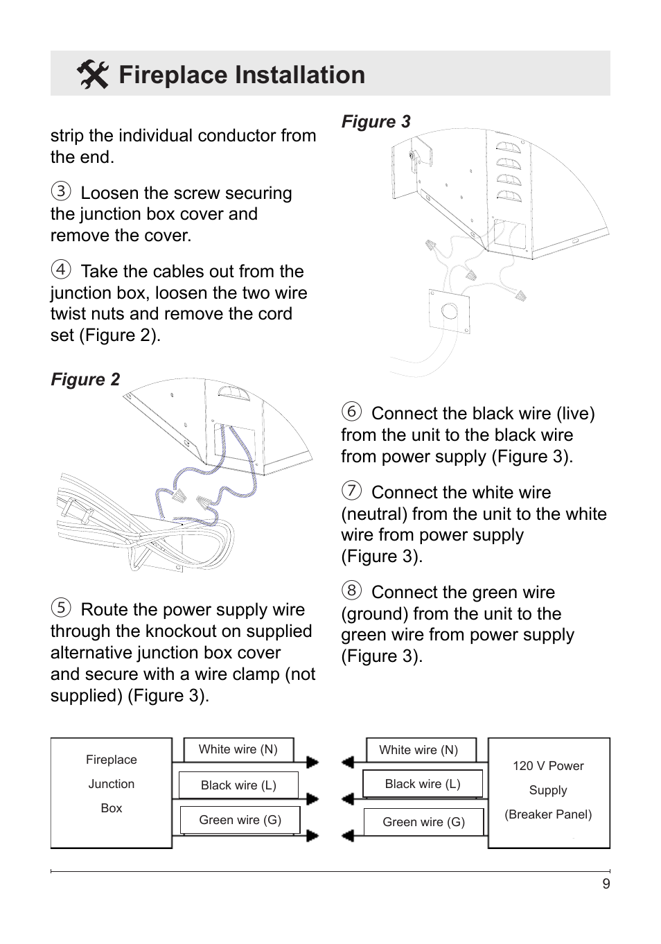 Fireplace installation | Dimplex DF3033ST User Manual | Page 9 / 23