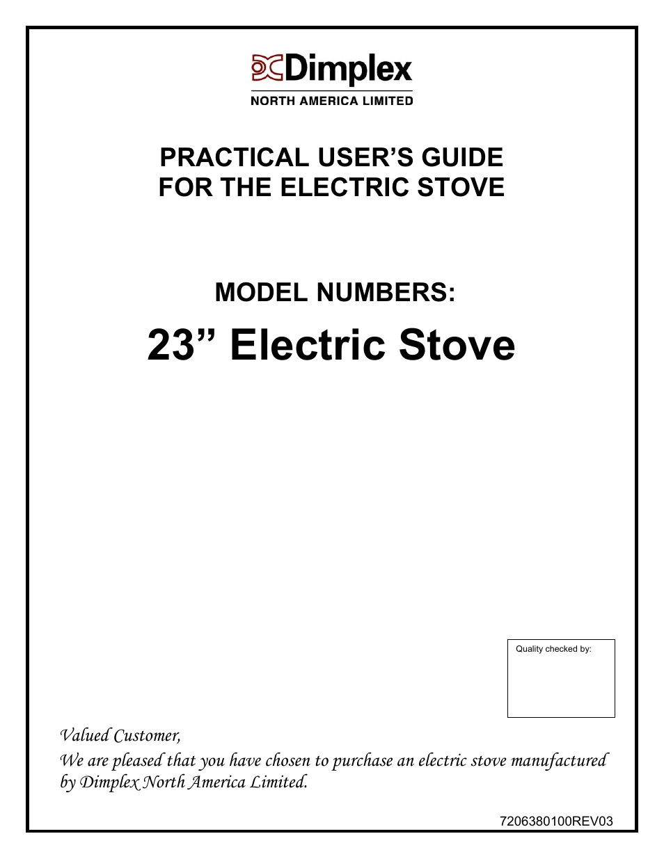 Dimplex ELECTRIC STOVE User Manual | 11 pages