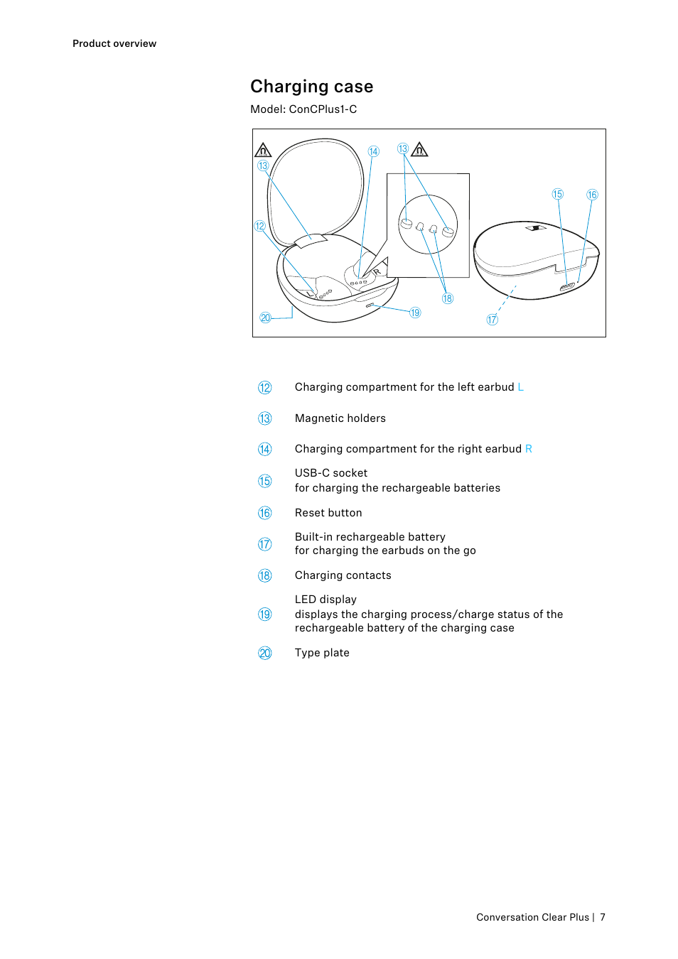 Charging case | Sennheiser Conversation ClearPlus True Wireless ANC Speech Enhancer User Manual | Page 7 / 42