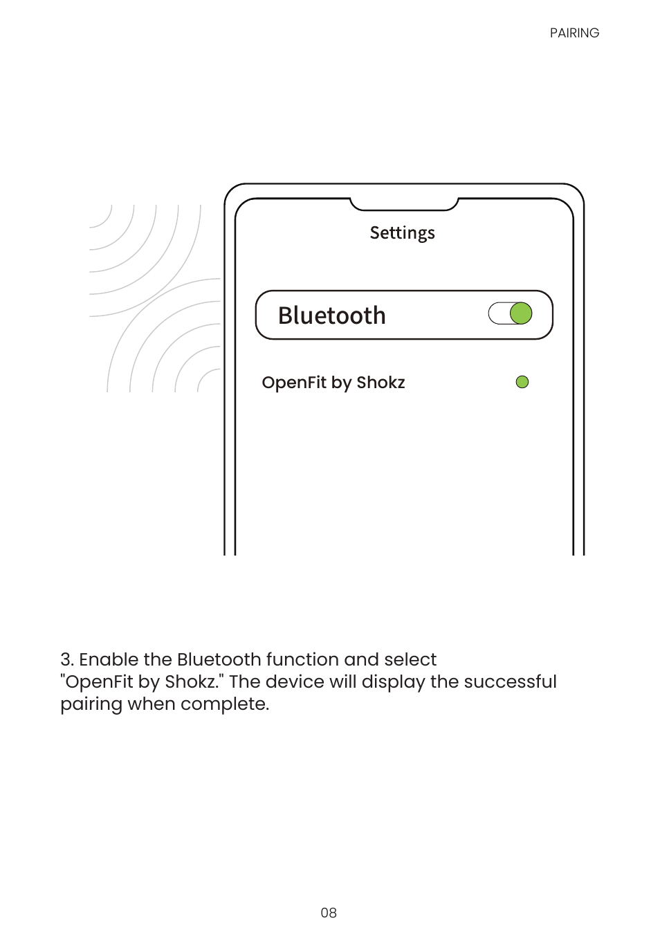 Bluetooth | SHOKZ OpenFit Open-Ear True Wireless Earbuds (Black) User Manual | Page 12 / 42