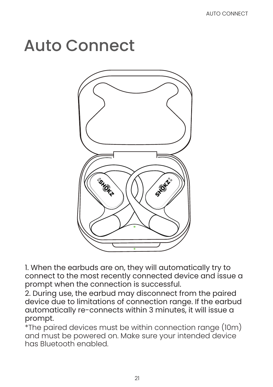 Auto connect | SHOKZ OpenFit Open-Ear True Wireless Earbuds (Black) User Manual | Page 29 / 42