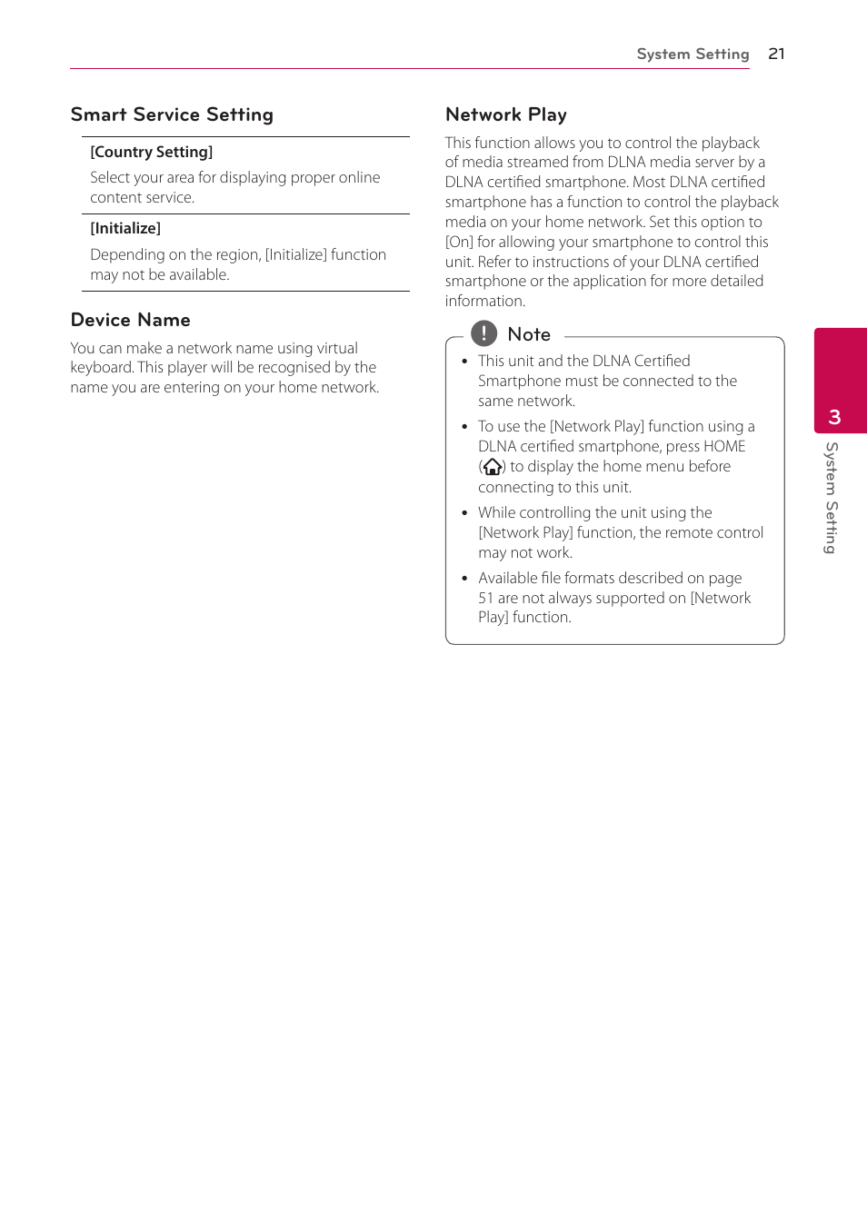 LG BP350 Blu-ray Disc Player with Wi-Fi User Manual | Page 21 / 62