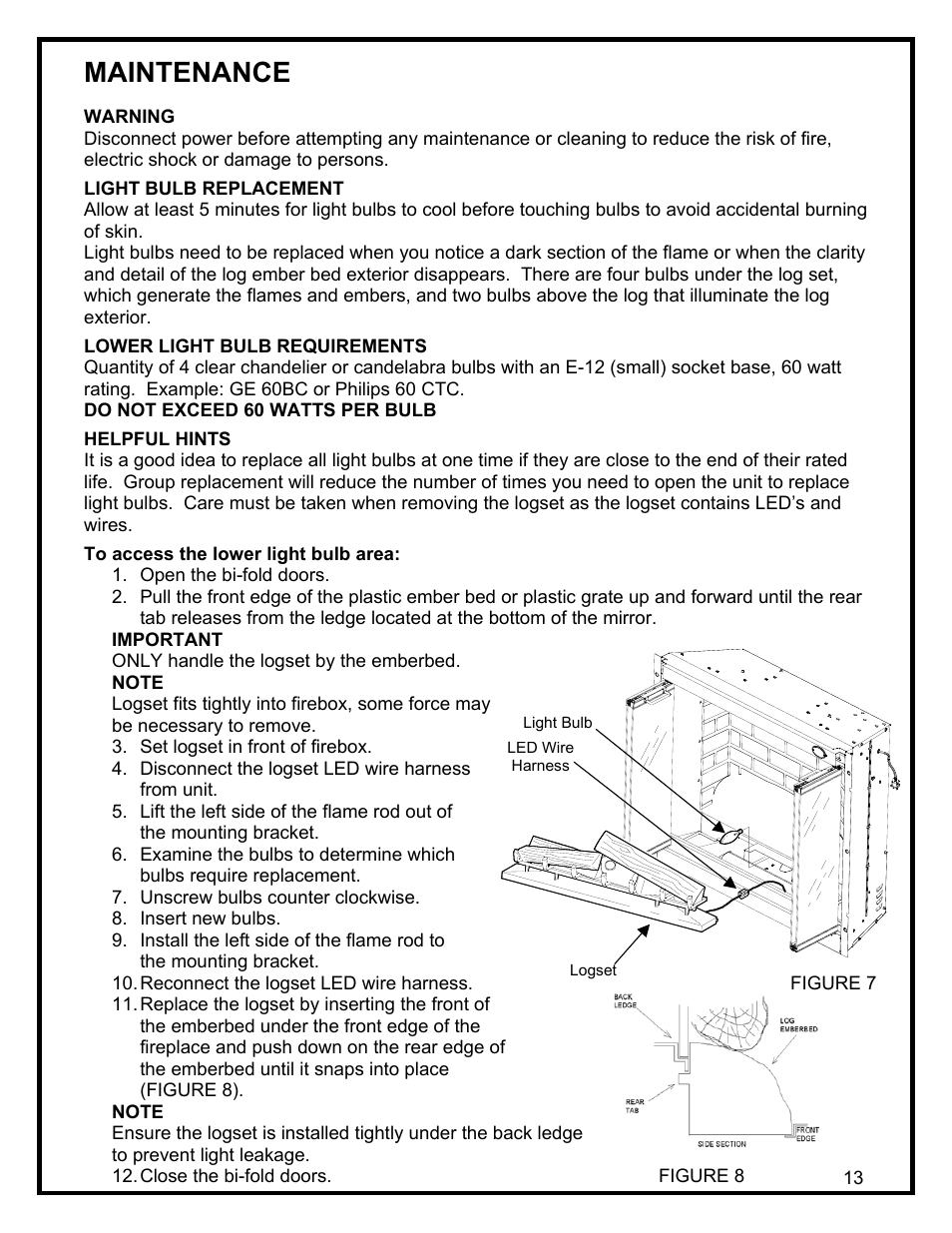 Maintenance | Dimplex DF3215 User Manual | Page 15 / 20