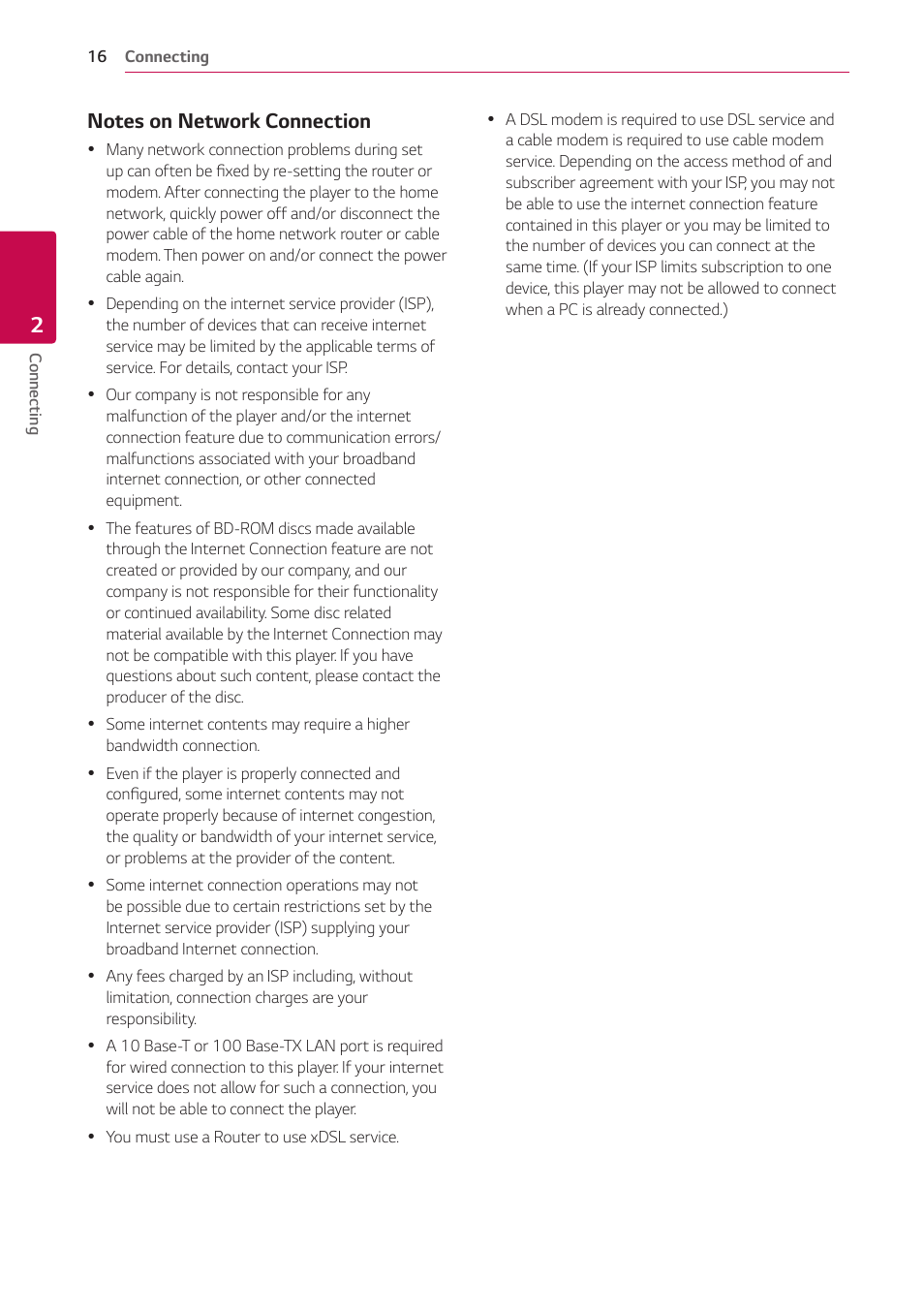 LG UBK80 HDR UHD Blu-ray Disc Player User Manual | Page 16 / 56