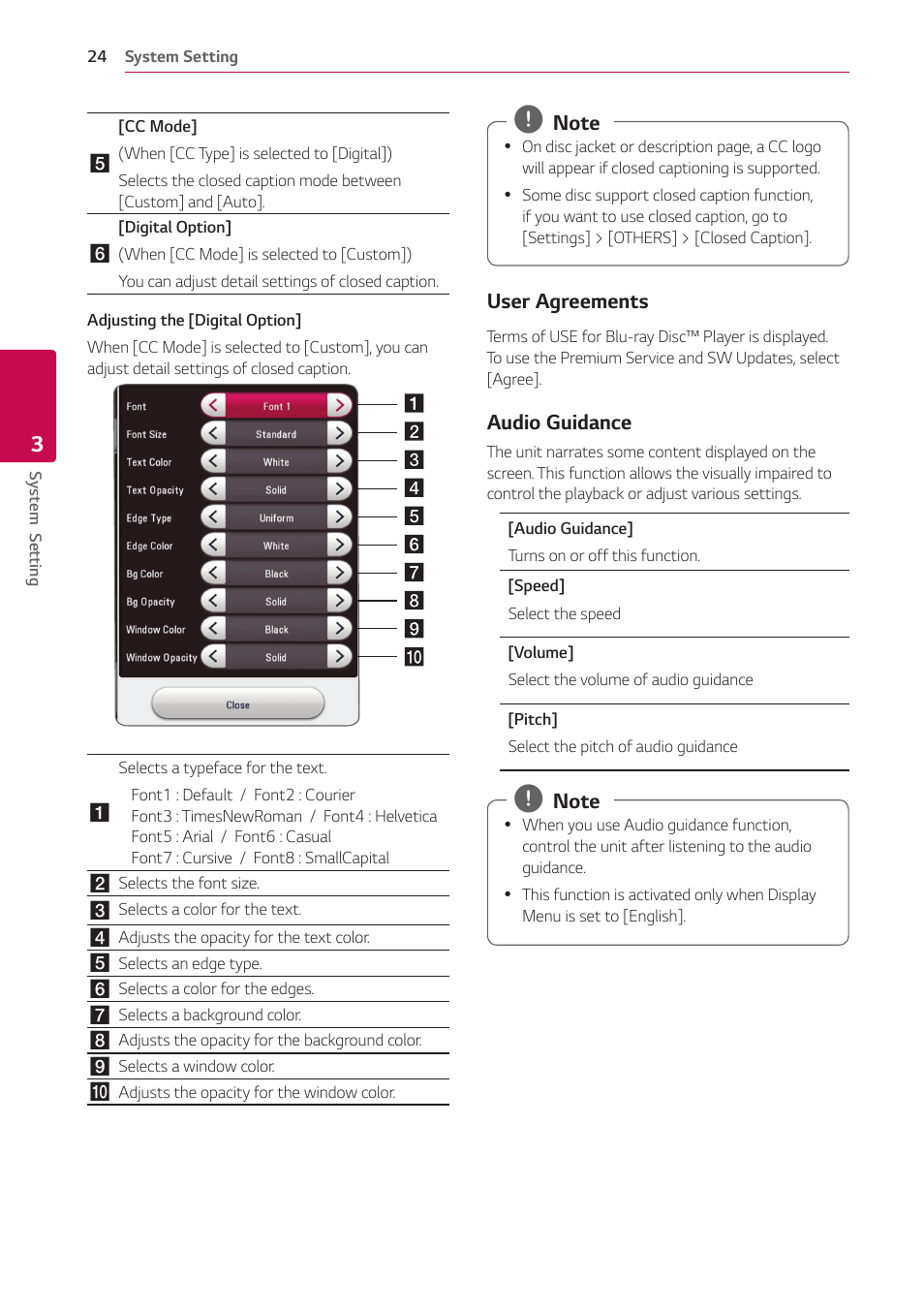 LG UBK80 HDR UHD Blu-ray Disc Player User Manual | Page 24 / 56