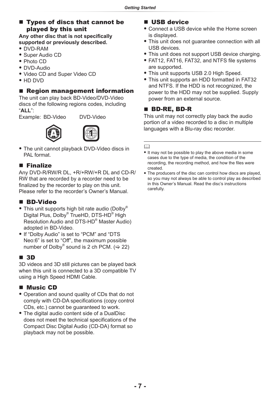 Panasonic DP-UB154P-K Ultra HD 4K Blu-ray Disc Player User Manual | Page 7 / 36