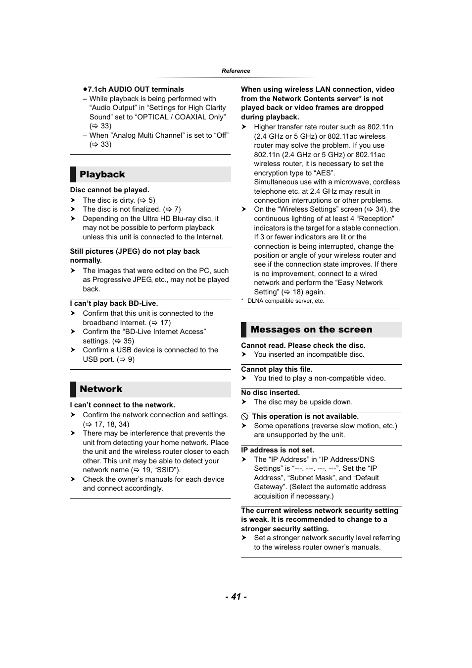 Playback network messages on the screen | Panasonic DP-UB9000 HDR UHD 4K Multi-Region Network Blu-ray Disc Player User Manual | Page 41 / 51