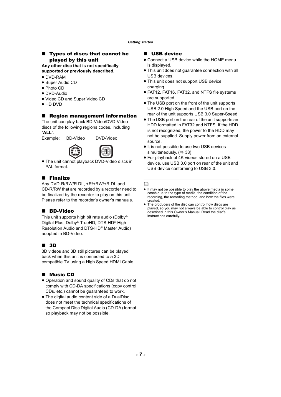 Panasonic DP-UB9000 HDR UHD 4K Multi-Region Network Blu-ray Disc Player User Manual | Page 7 / 51