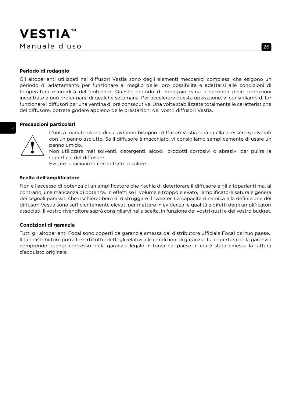 Vestia | Focal Vestia N°1 2-Way Bookshelf Speaker (Light Wood, Pair) User Manual | Page 26 / 63