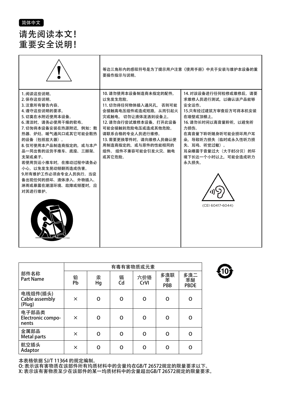 请先阅读本文！ 重要安全说明 | Focal Dôme Flax 1.0 Satellite Speaker (Single, Black) User Manual | Page 11 / 28
