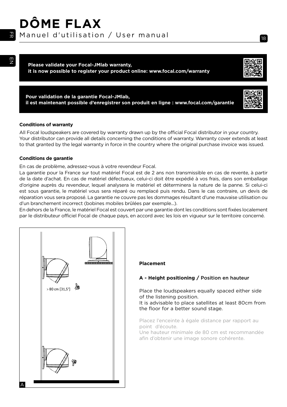 Dôme flax | Focal Dôme Flax 1.0 Satellite Speaker (Single, Black) User Manual | Page 18 / 28