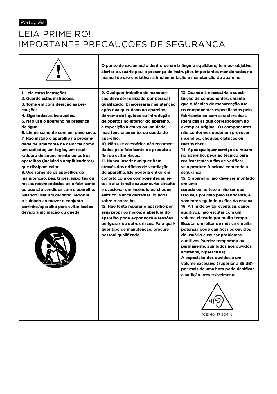 Leia primeiro! importante precauções de segurança | Focal Dôme Flax 1.0 Satellite Speaker (Single, Black) User Manual | Page 8 / 28