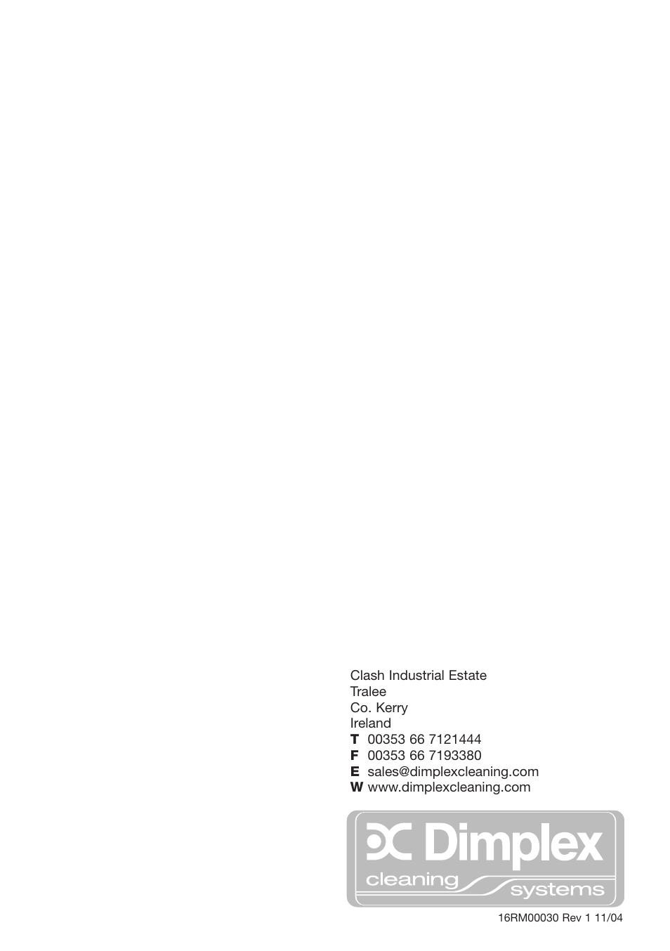 Dimplex SV8000 User Manual | Page 12 / 12